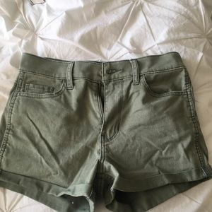 Hollister army green jean shorts